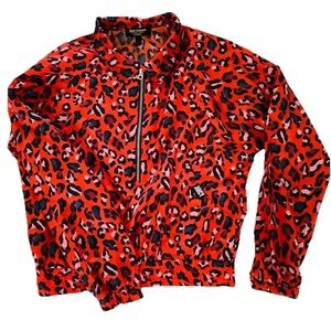 JUICY COUTURE SPORT 1/2 ZIP PULLOVER YOGA TRACK JACKET HYPER CHEETAH Red Multi S